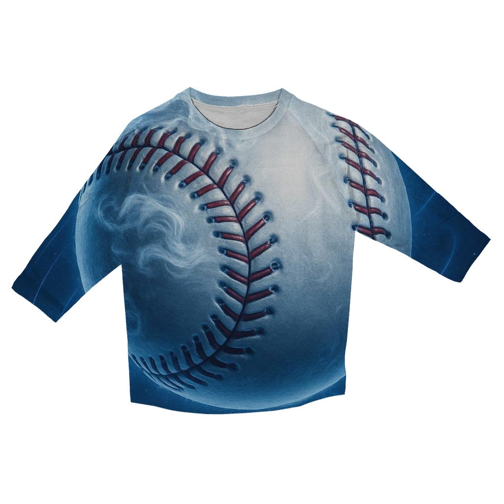 Icy Orbit Curveball Closeup designer 3/4 sleeve blouses