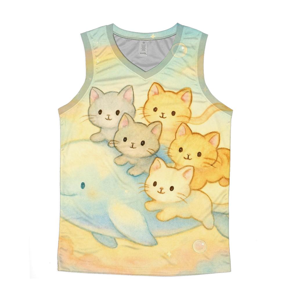 Skywhale Parade Of Cloud Kittens personalized athletic tanks