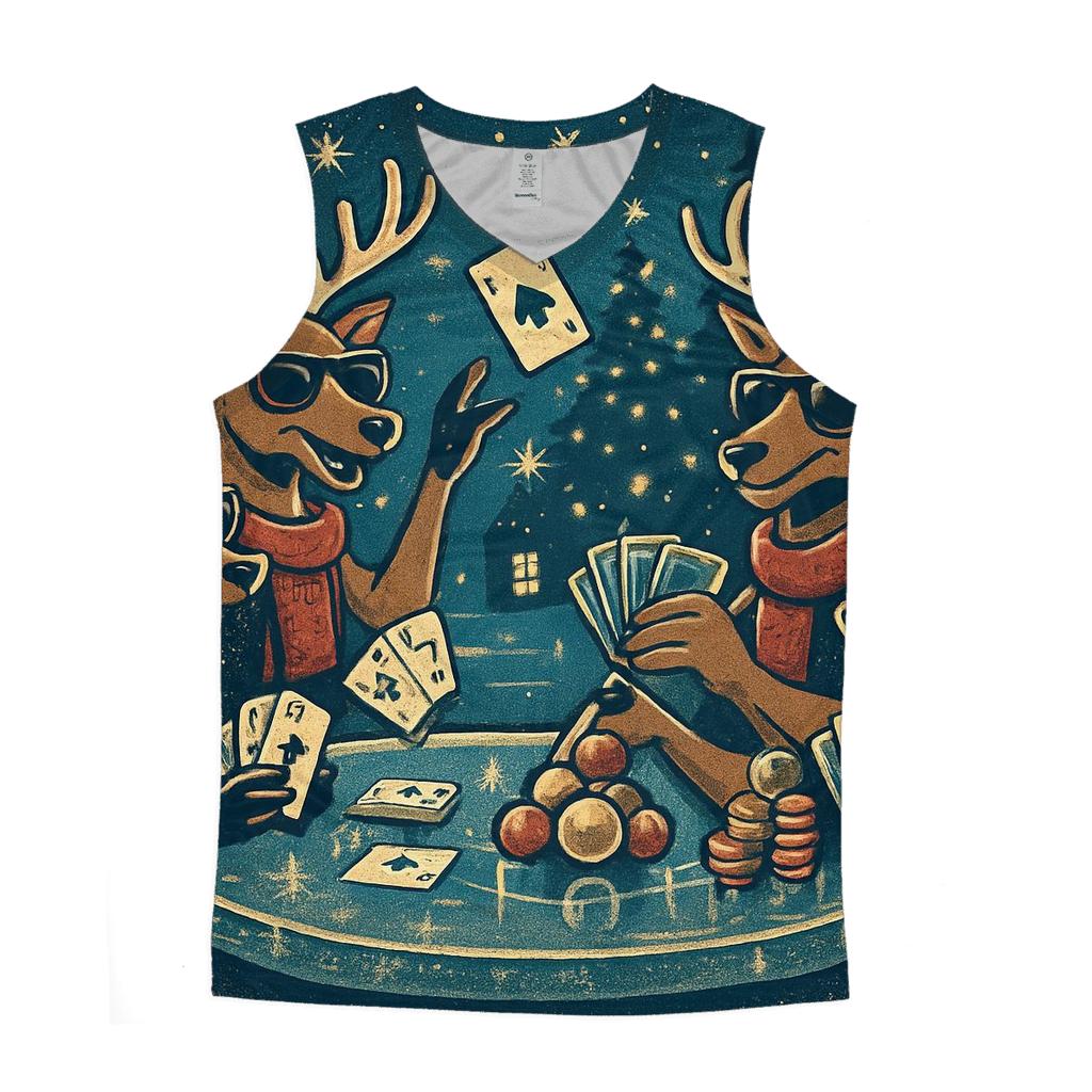 Reindeer Poker Night On Ice sports performance tank tops