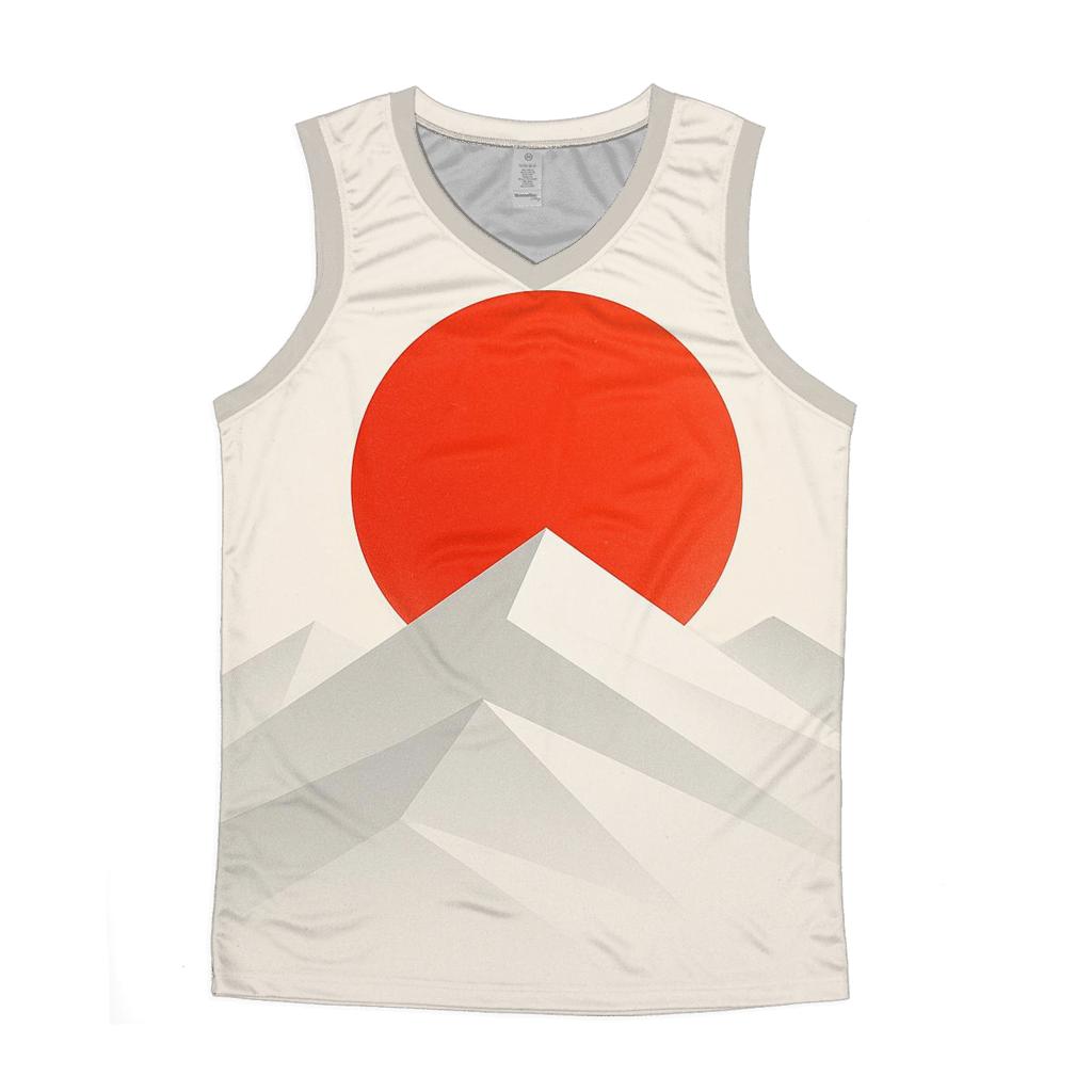 Japan Minimal Geometric Rising Horizon sports performance tank tops