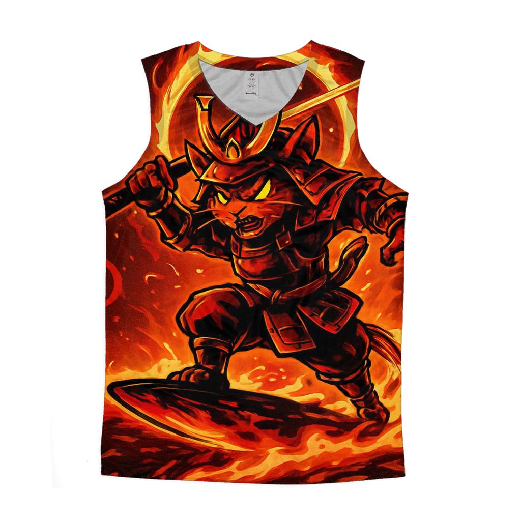 Solar Surf Samurai Cat stylish racerback tanks