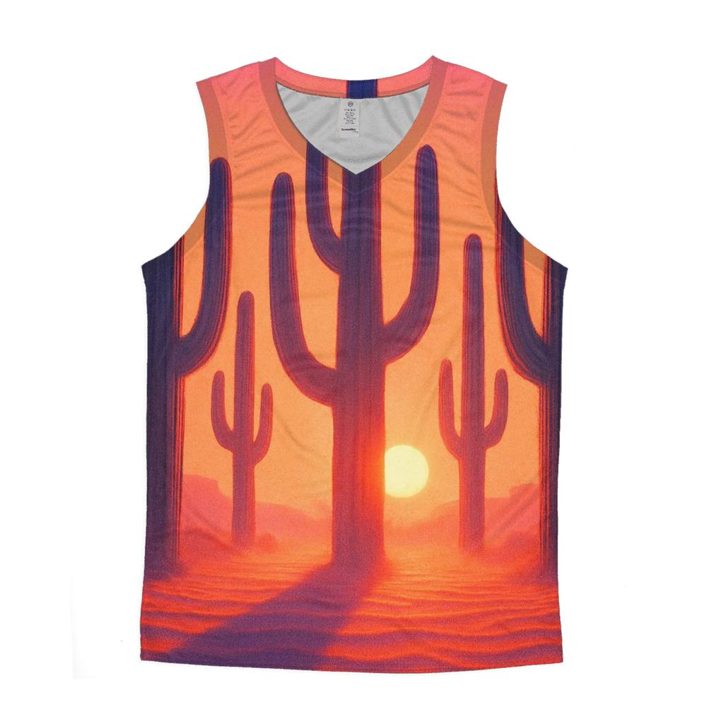 Cactus Cathedral Sunset trendy fitted tank tops
