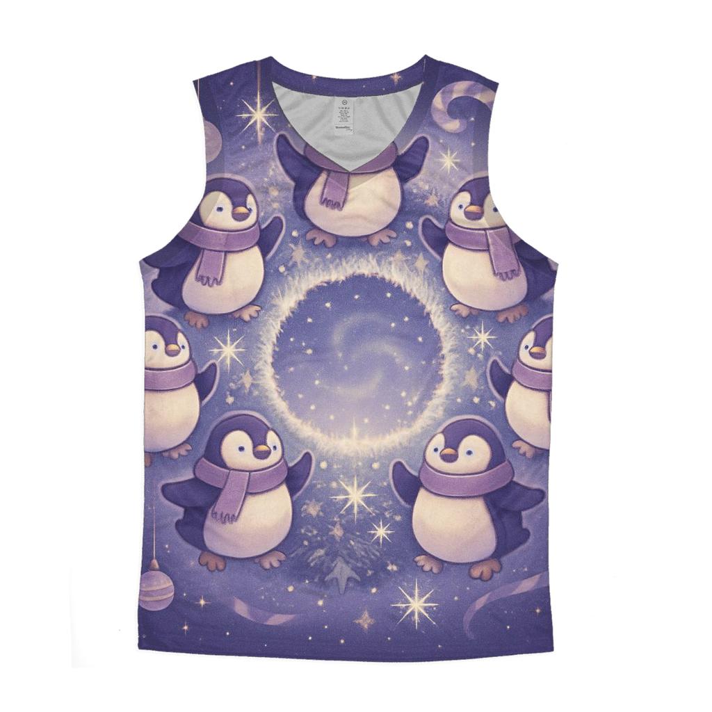 Penguin Choir In A Wreath Galaxy trendy fitted tank tops