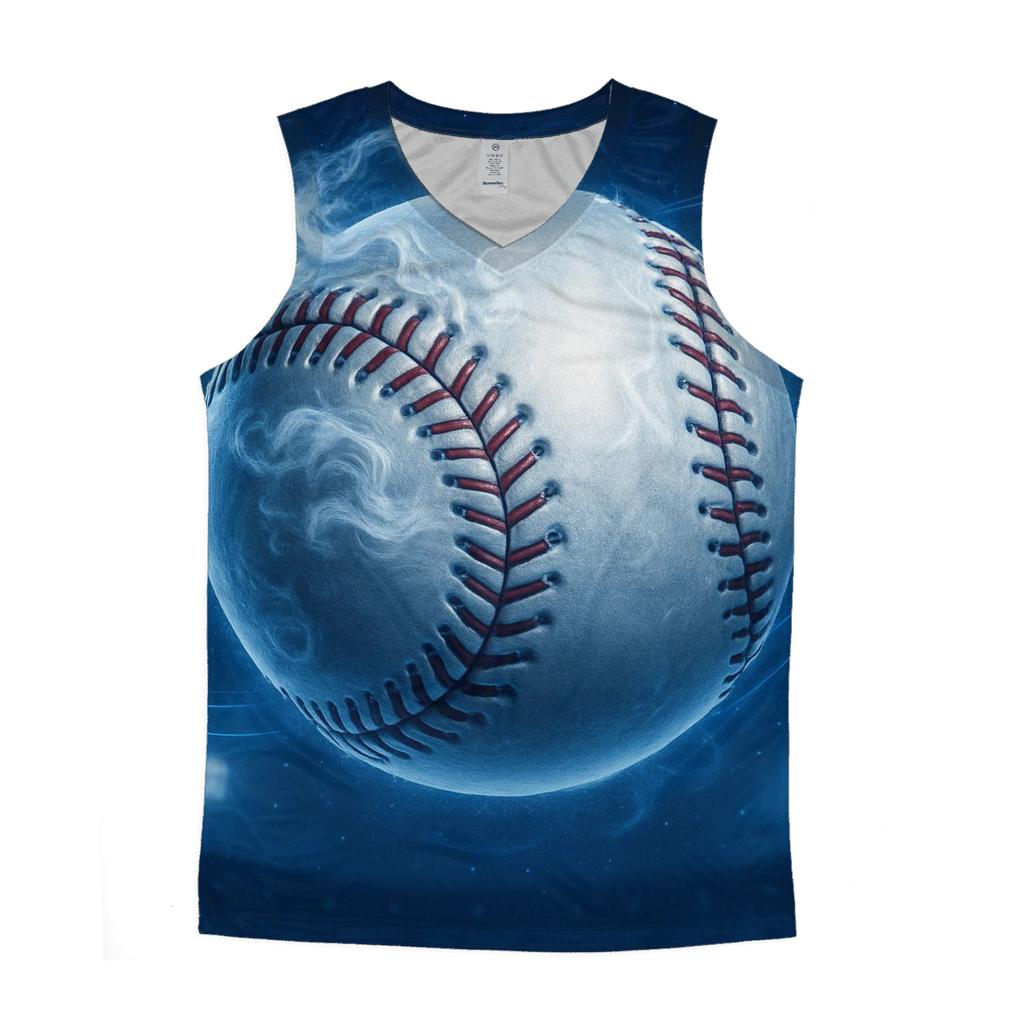 Icy Orbit Curveball Closeup personalized athletic tanks