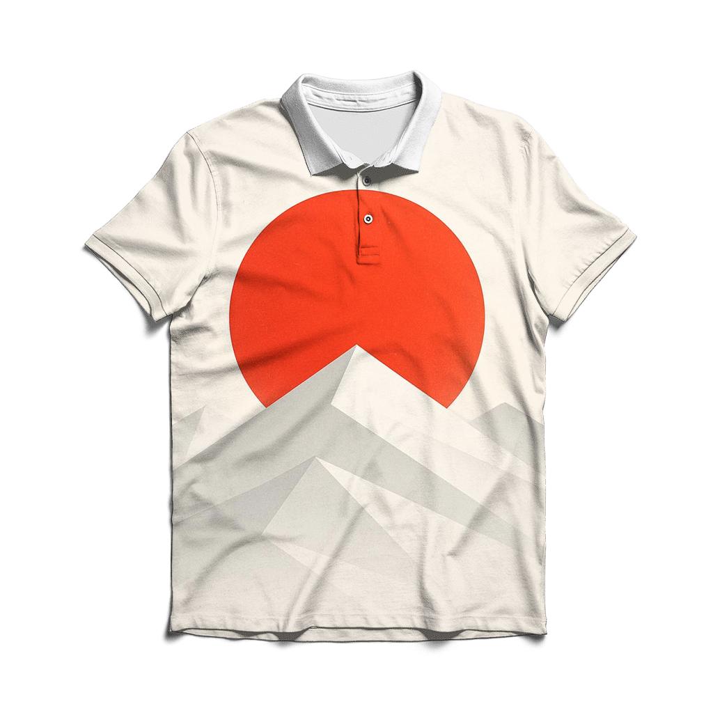 Japan Minimal Geometric Rising Horizon casual sports polo shirts