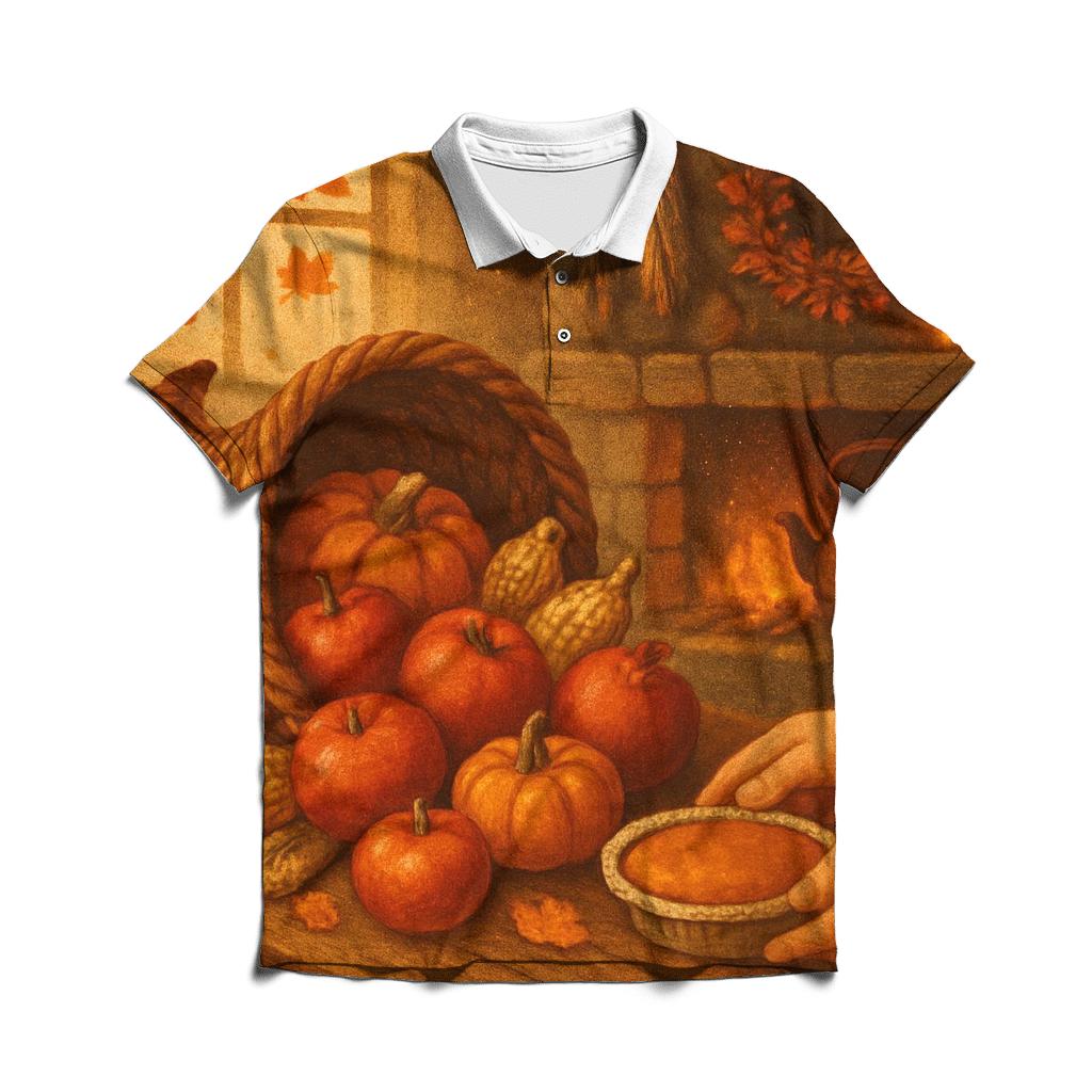 Candlelit Cornucopia Hearth classic pique polos