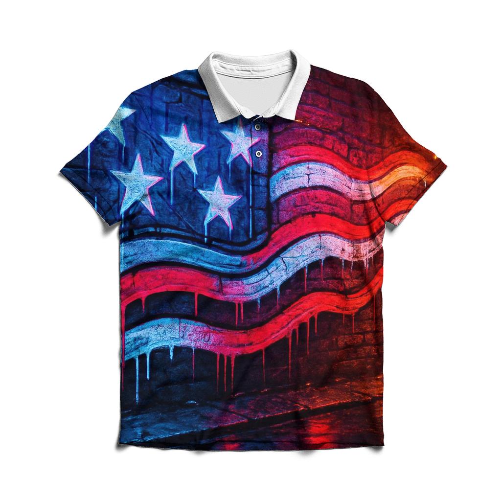 Neon Alley Starstripe Riot casual sports polo shirts