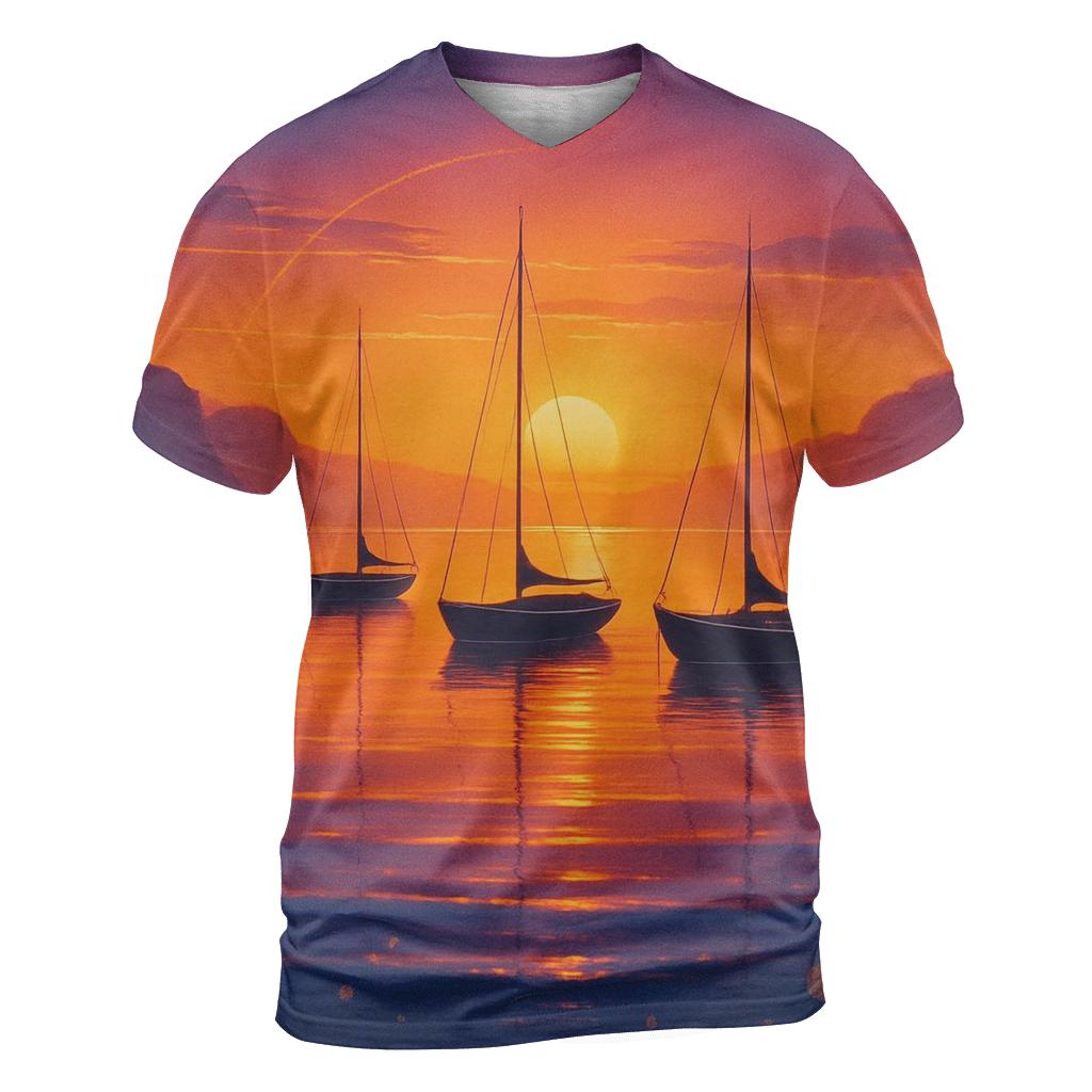 Mirage Harbor Sundown statement graphic shirts