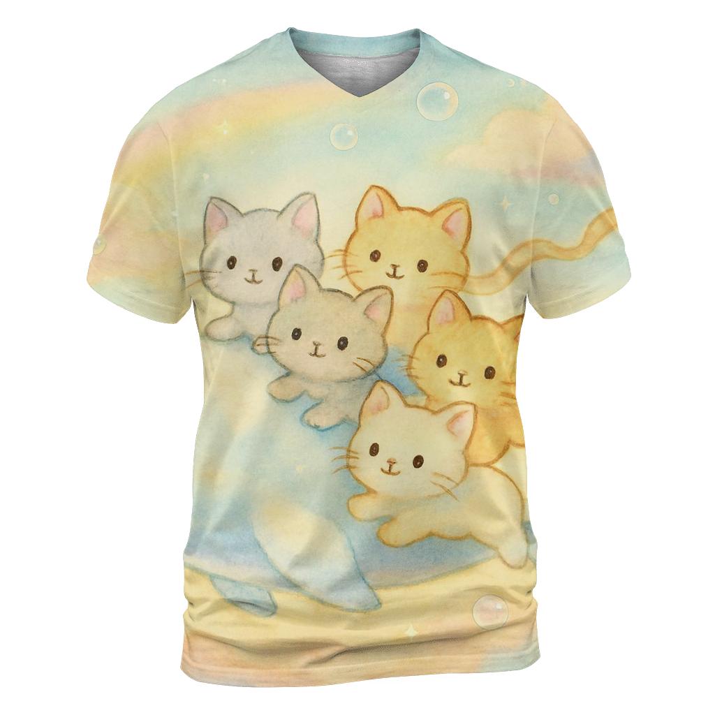 Skywhale Parade Of Cloud Kittens designer pattern shirts