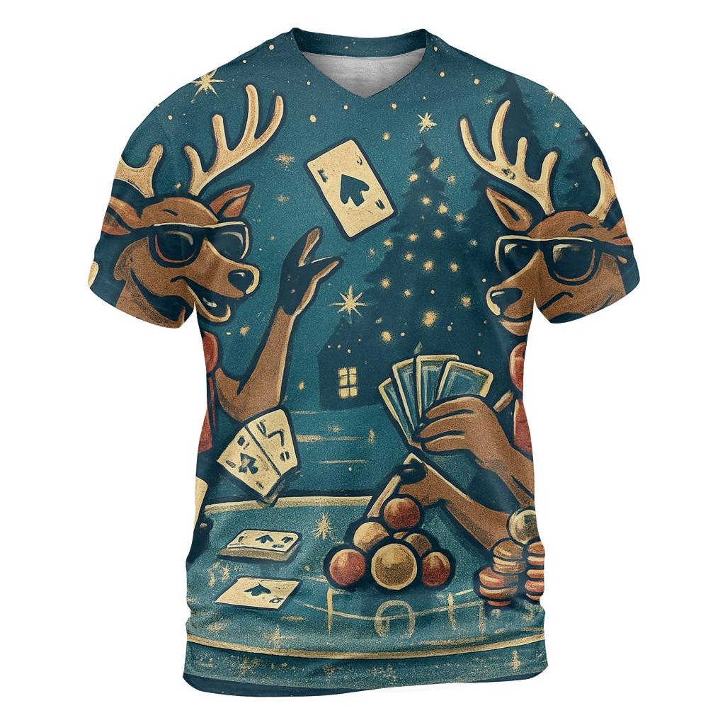 Reindeer Poker Night On Ice custom all-over print shirts