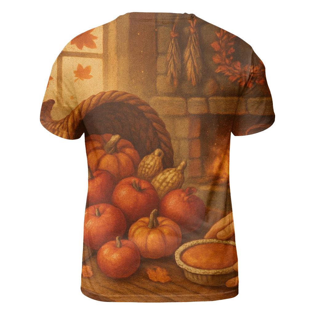 Candlelit Cornucopia Hearth creative print fashion shirts