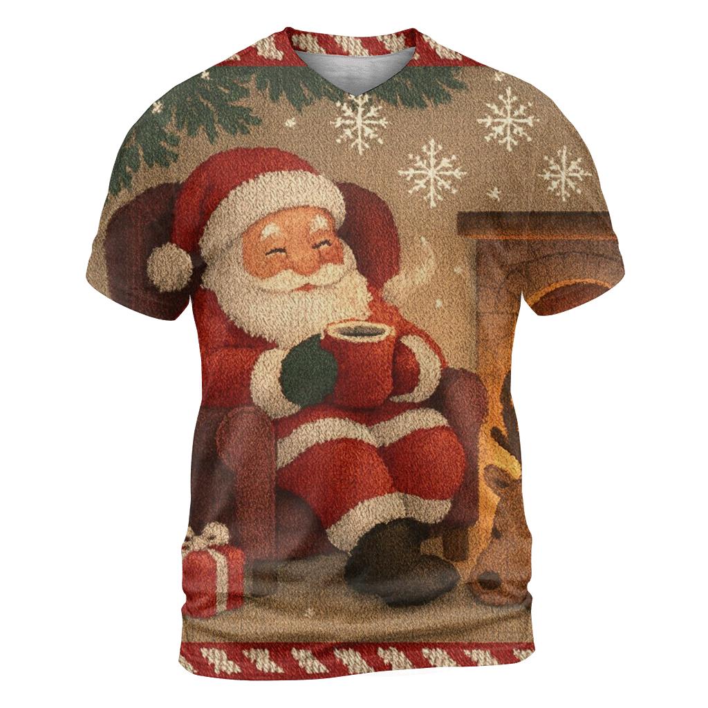 Knitted Hearthside Santa And Cocoa Calm personalized full print shirts