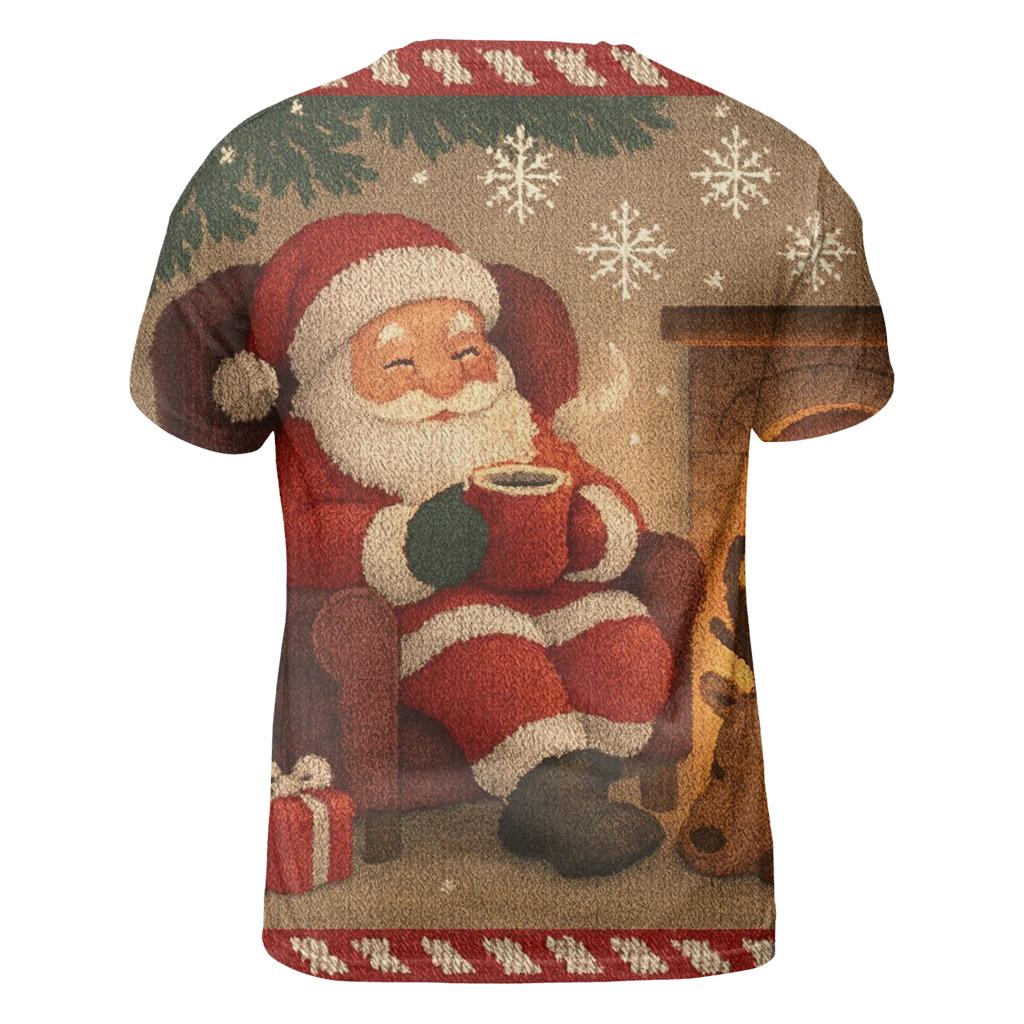 Knitted Hearthside Santa And Cocoa Calm personalized full print shirts