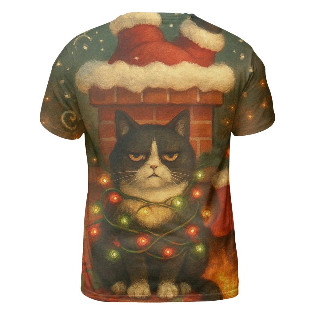 Santa Stuck In Chimney Cat Supervisor trendy printed shirt styles
