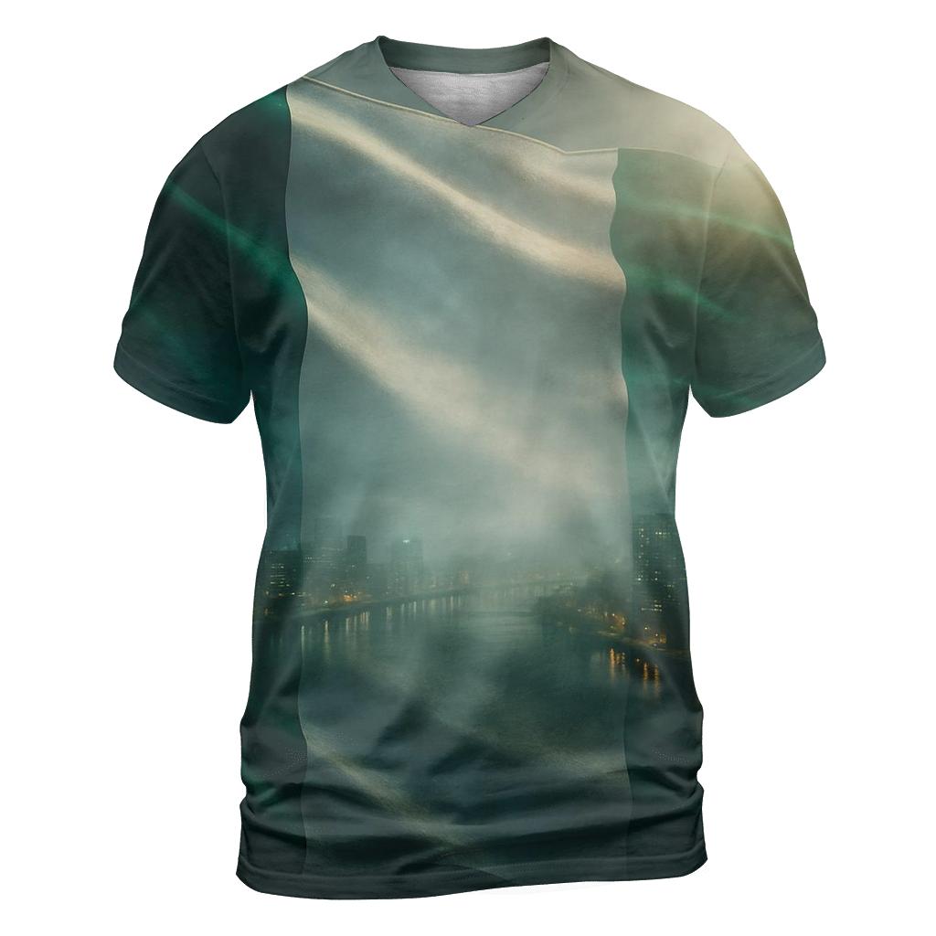 Nigeria Double Exposure City Pulse vibrant all-over design tees