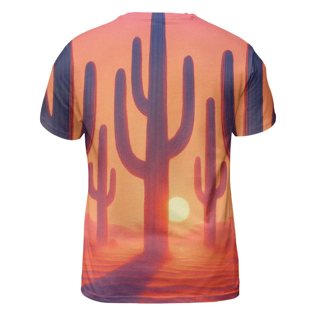 Cactus Cathedral Sunset artistic all-over print tops