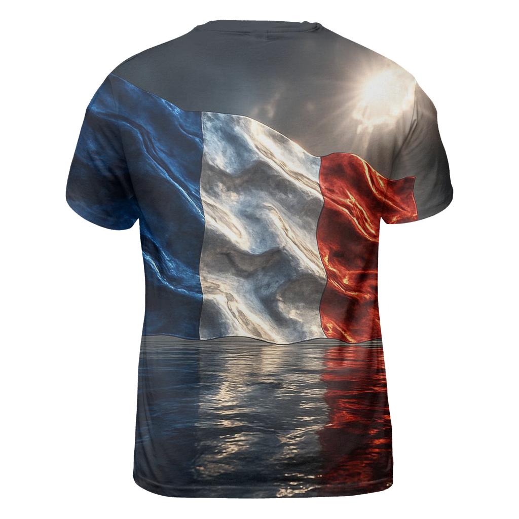 France Metallic Tricolor Storm Crest unique graphic print tees