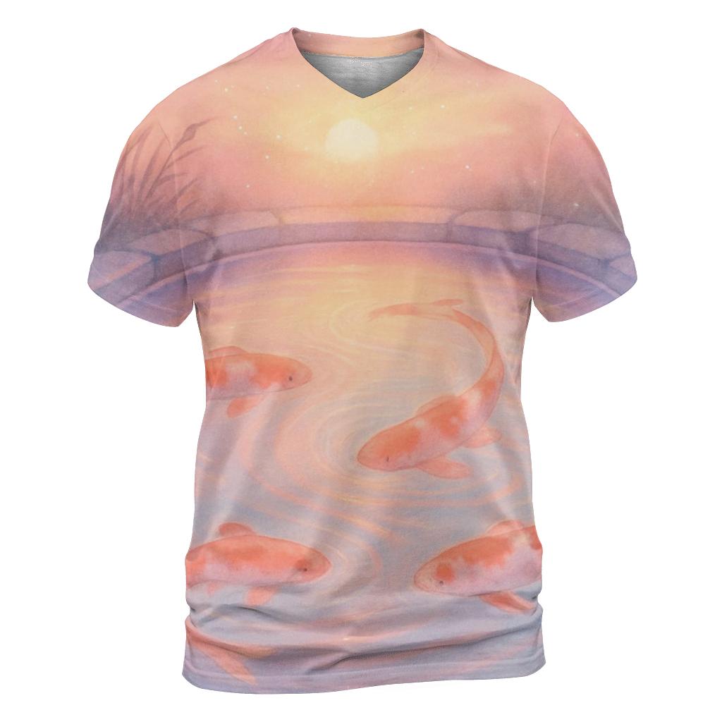 Lantern Koi Dusk Pool unique graphic print tees