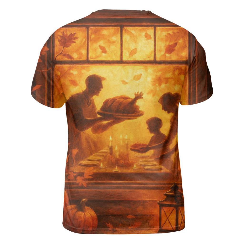 Golden Hour Gratitude Cabin Window statement graphic shirts