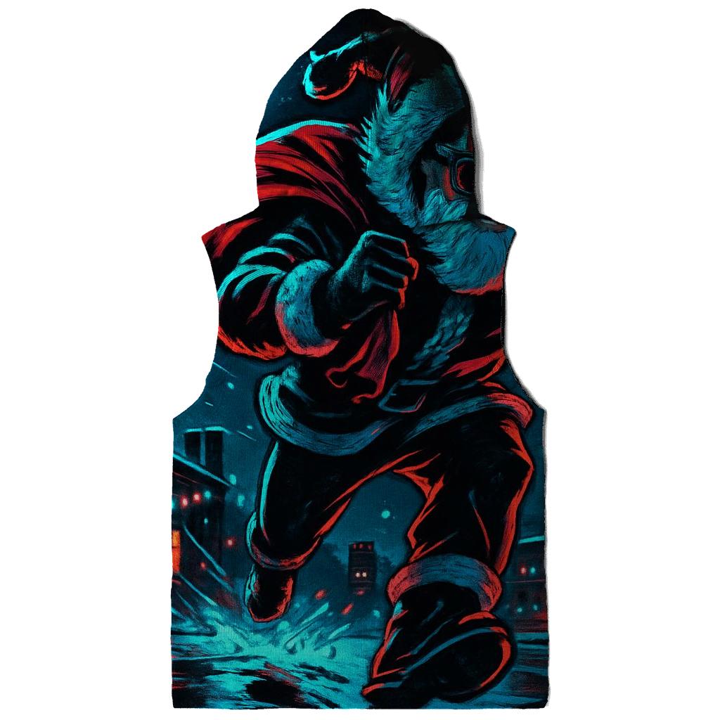 Midnight Neon Santa On The Rooftop Run hoodie trends