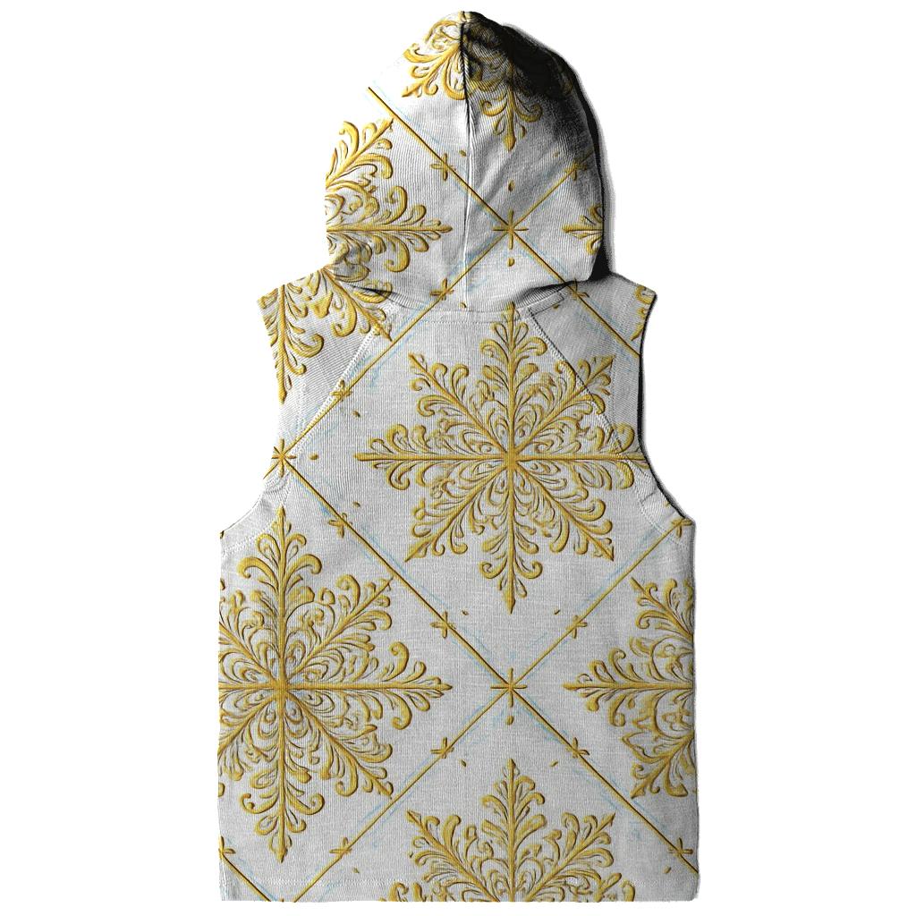 Golden Snowflake Lattice On White Background custom hoodies