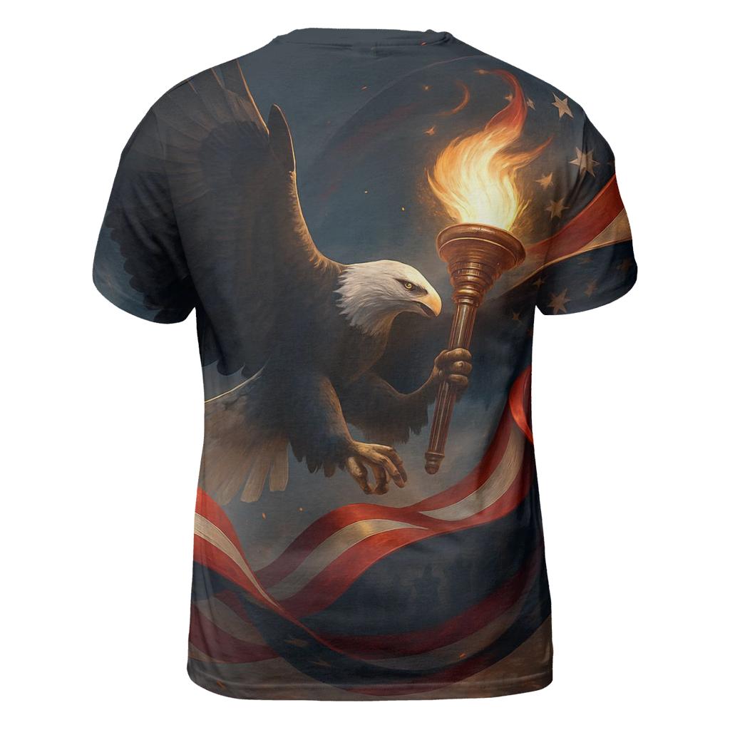 Eagle Guarding The Torch Of Freedom artistic all-over print tops