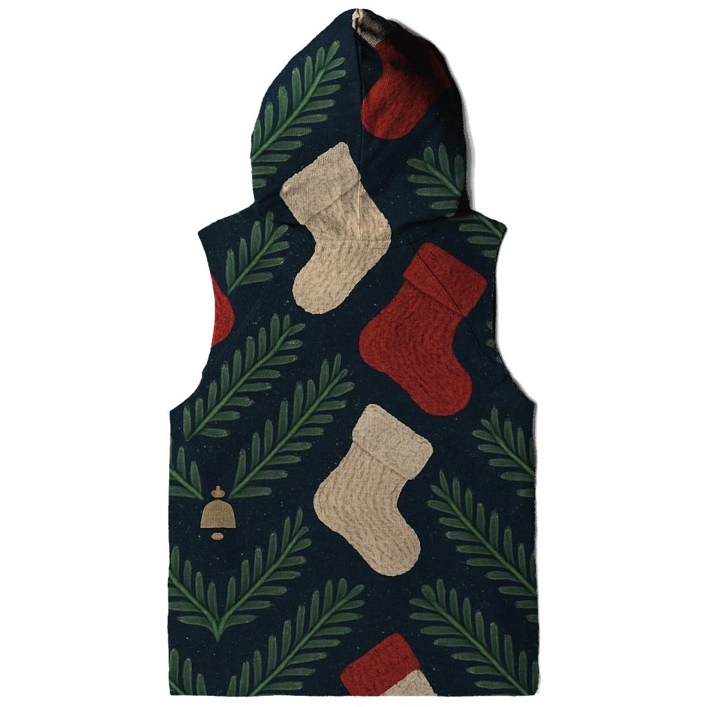 Evergreen Stocking Chevron On Navy Blue Background designer hoodies