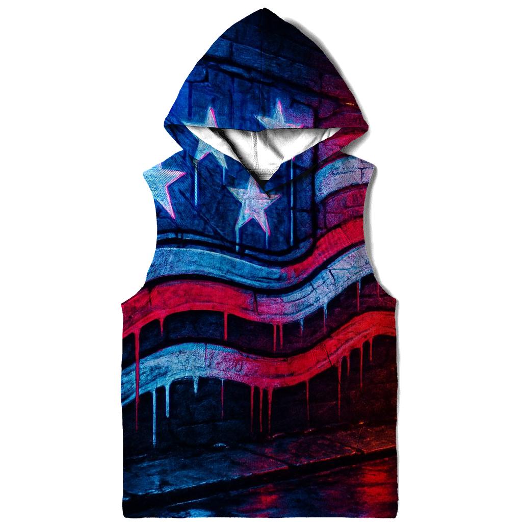 Neon Alley Starstripe Riot printed hoodies