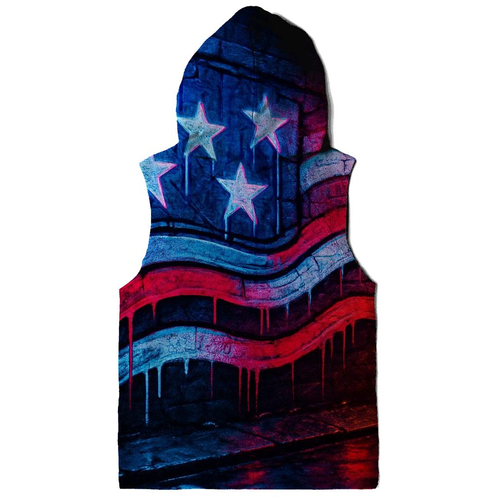 Neon Alley Starstripe Riot printed hoodies