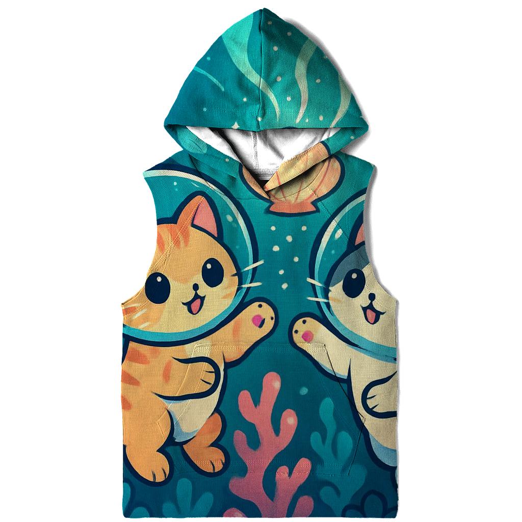 Lantern Reef Cats Underwater Dream printed hoodies