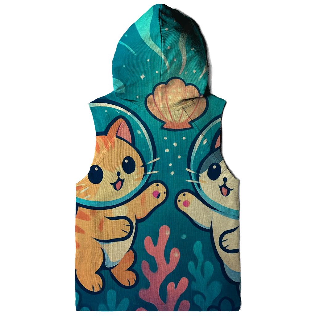 Lantern Reef Cats Underwater Dream printed hoodies