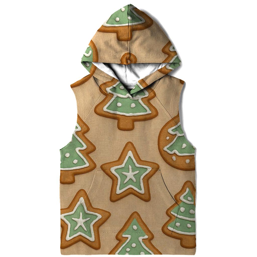 Mint Gingerbread Ornament Scatter On Beige Background hoodie styles