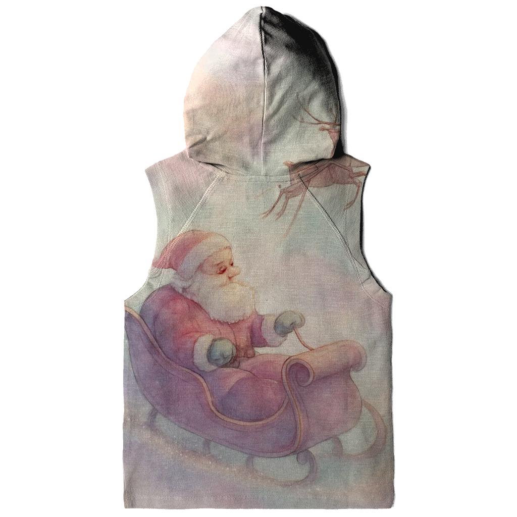 Dreamy Watercolor Sleigh Through Candy Cloud Skies heavyweight hoodies