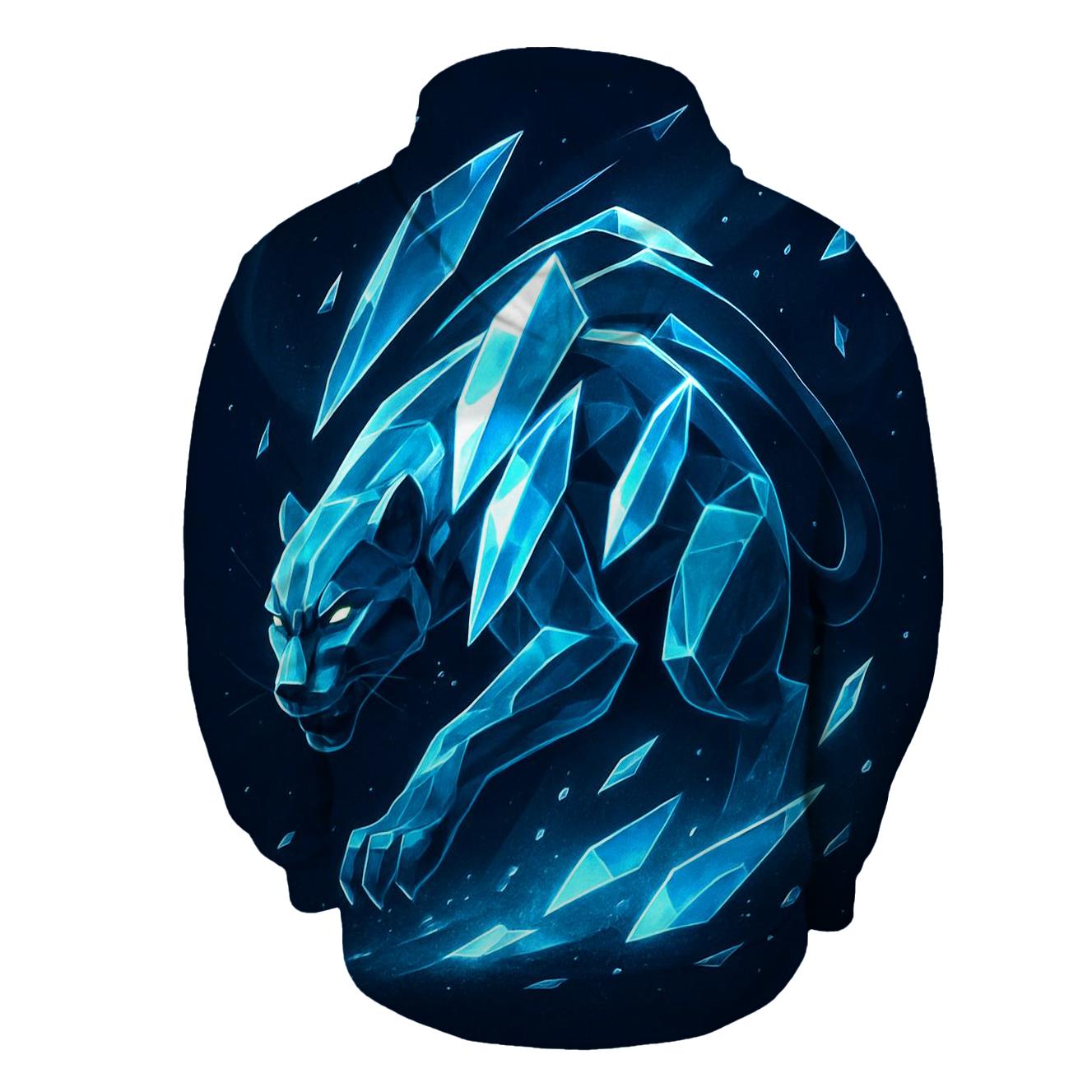 Aurora Glass Panther Cat pullover hoodies