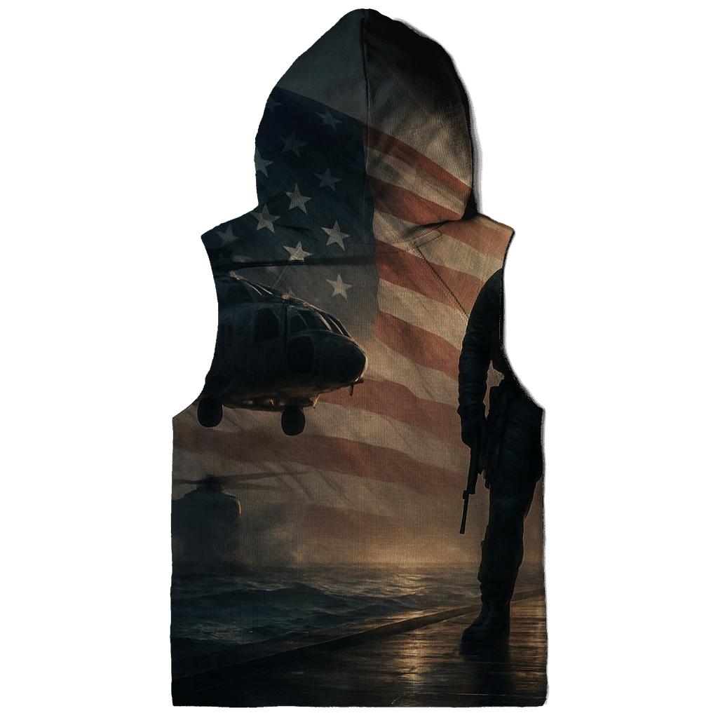 Liberty Beacon Over Storm Swells embroidered hoodies