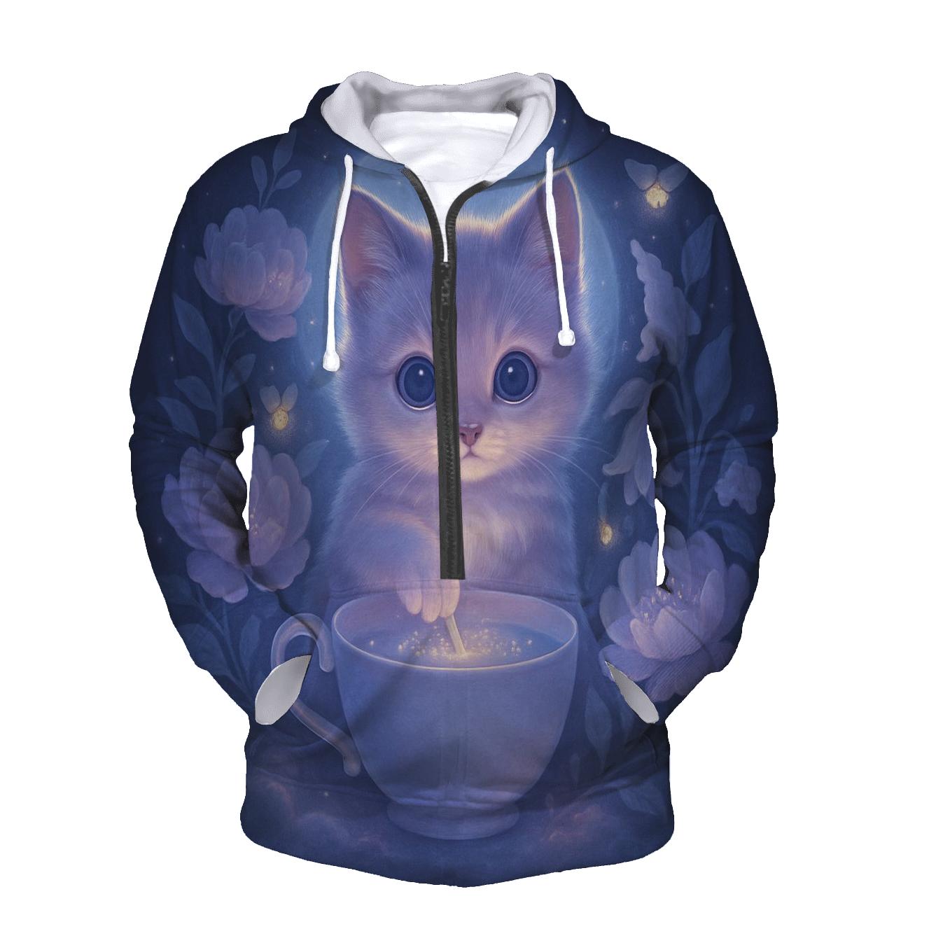 Moonlit Teacup Kitten Garden hoodies fashion