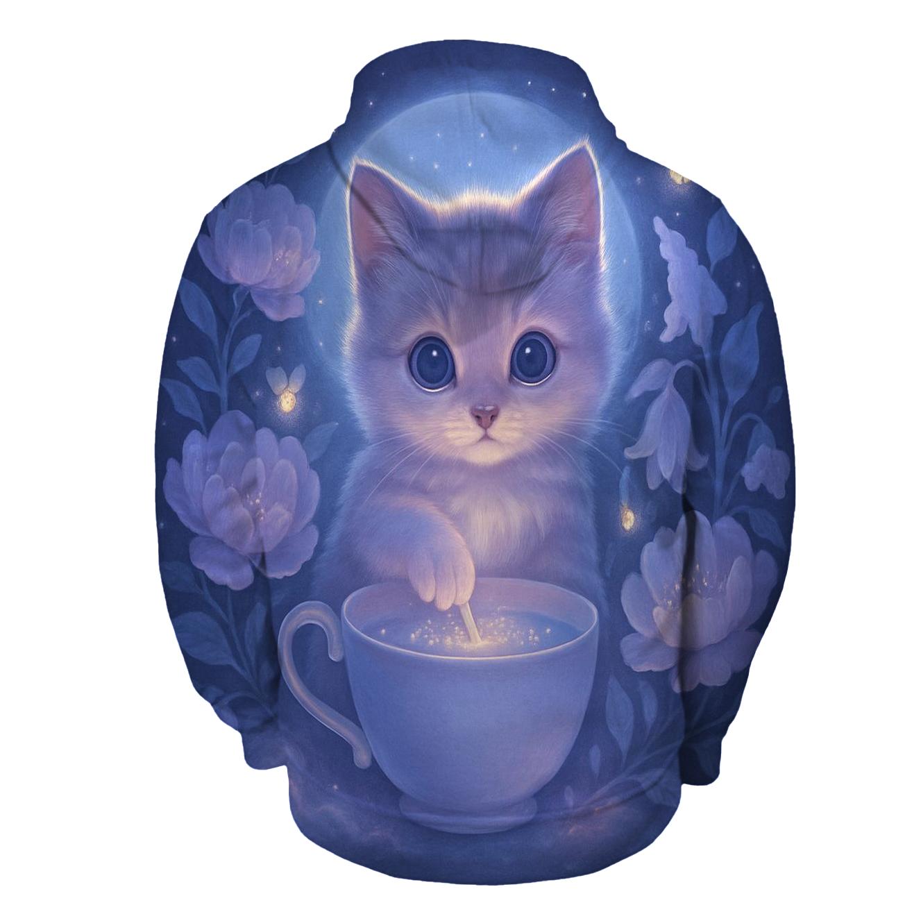 Moonlit Teacup Kitten Garden hoodies fashion