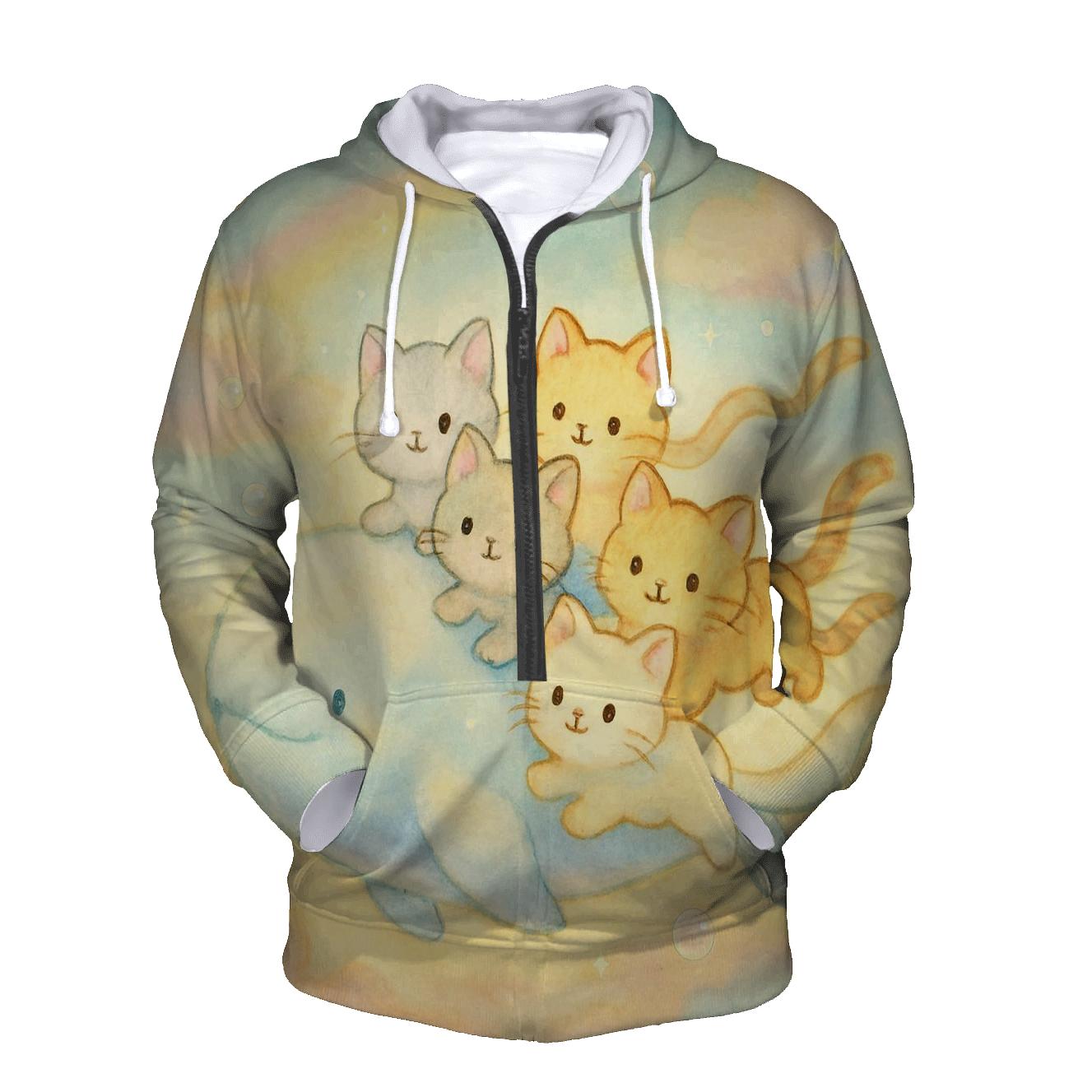 Skywhale Parade Of Cloud Kittens graphic hoodies