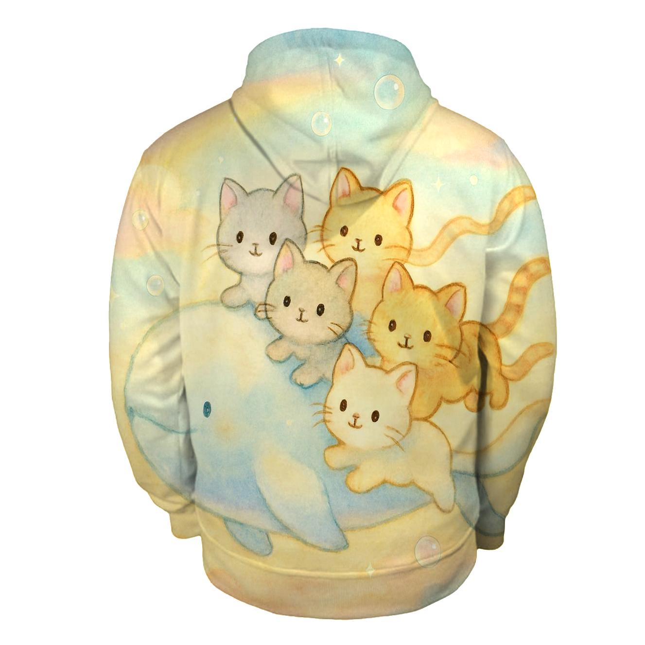 Skywhale Parade Of Cloud Kittens graphic hoodies