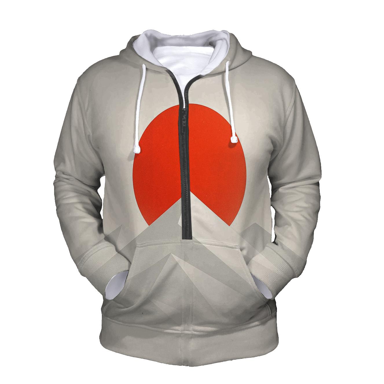 Japan Minimal Geometric Rising Horizon hoodie trends