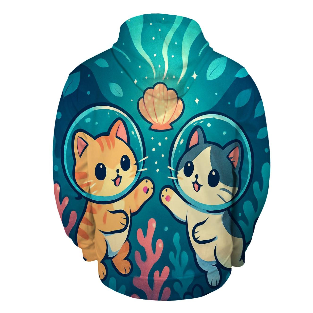 Lantern Reef Cats Underwater Dream heavyweight hoodies