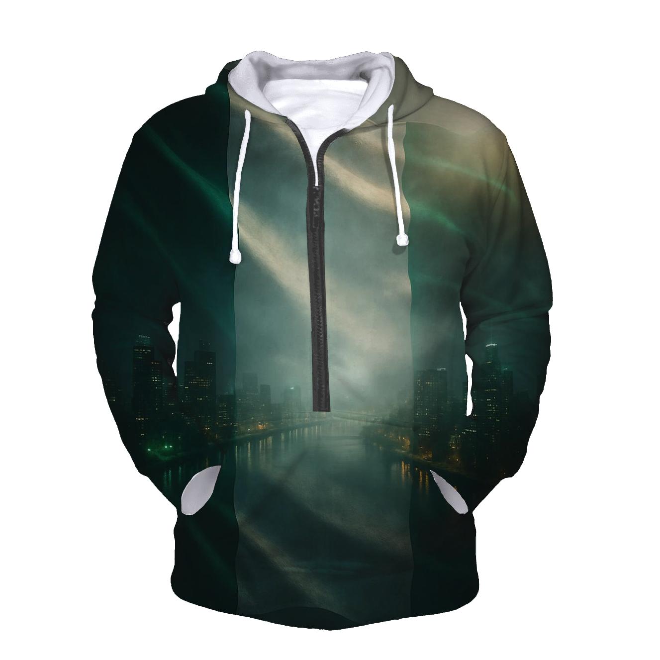 Nigeria Double Exposure City Pulse graphic hoodies