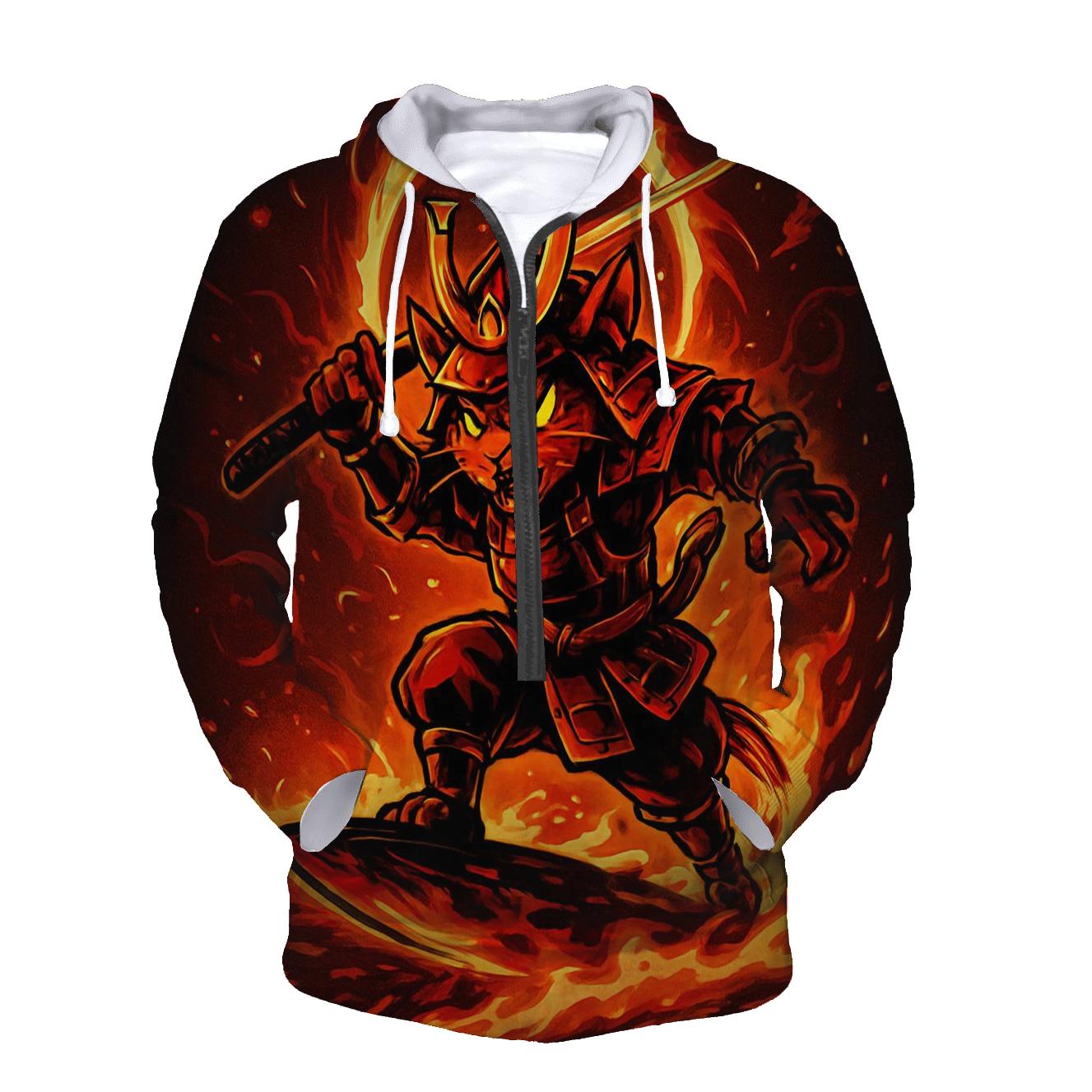 Solar Surf Samurai Cat hoodie designs
