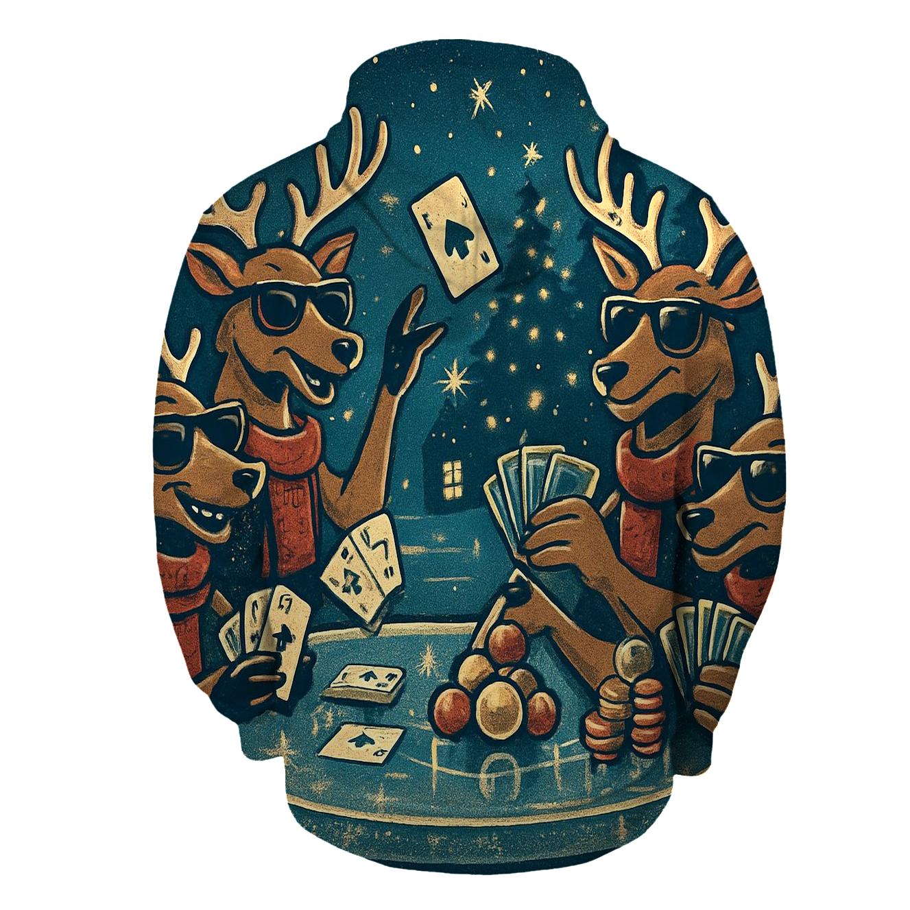 Reindeer Poker Night On Ice premium hoodies