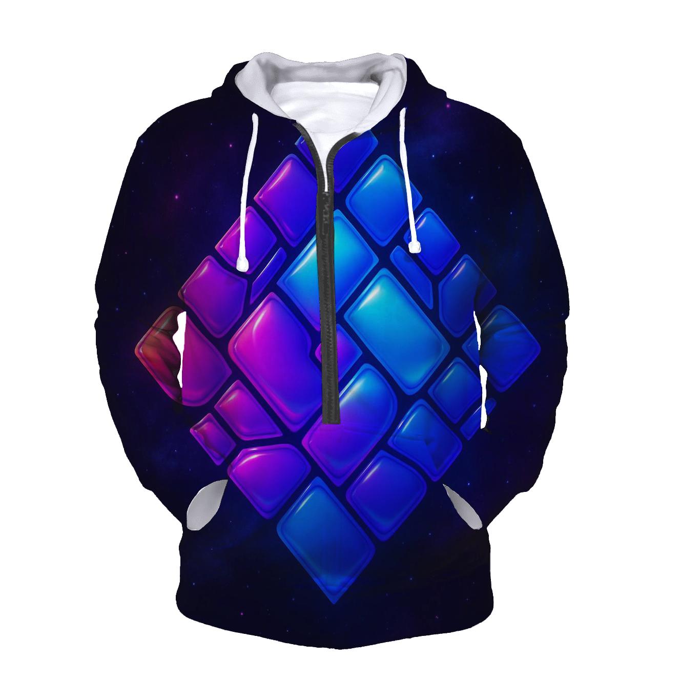 Nebula Quilt Geometry designer hoodies