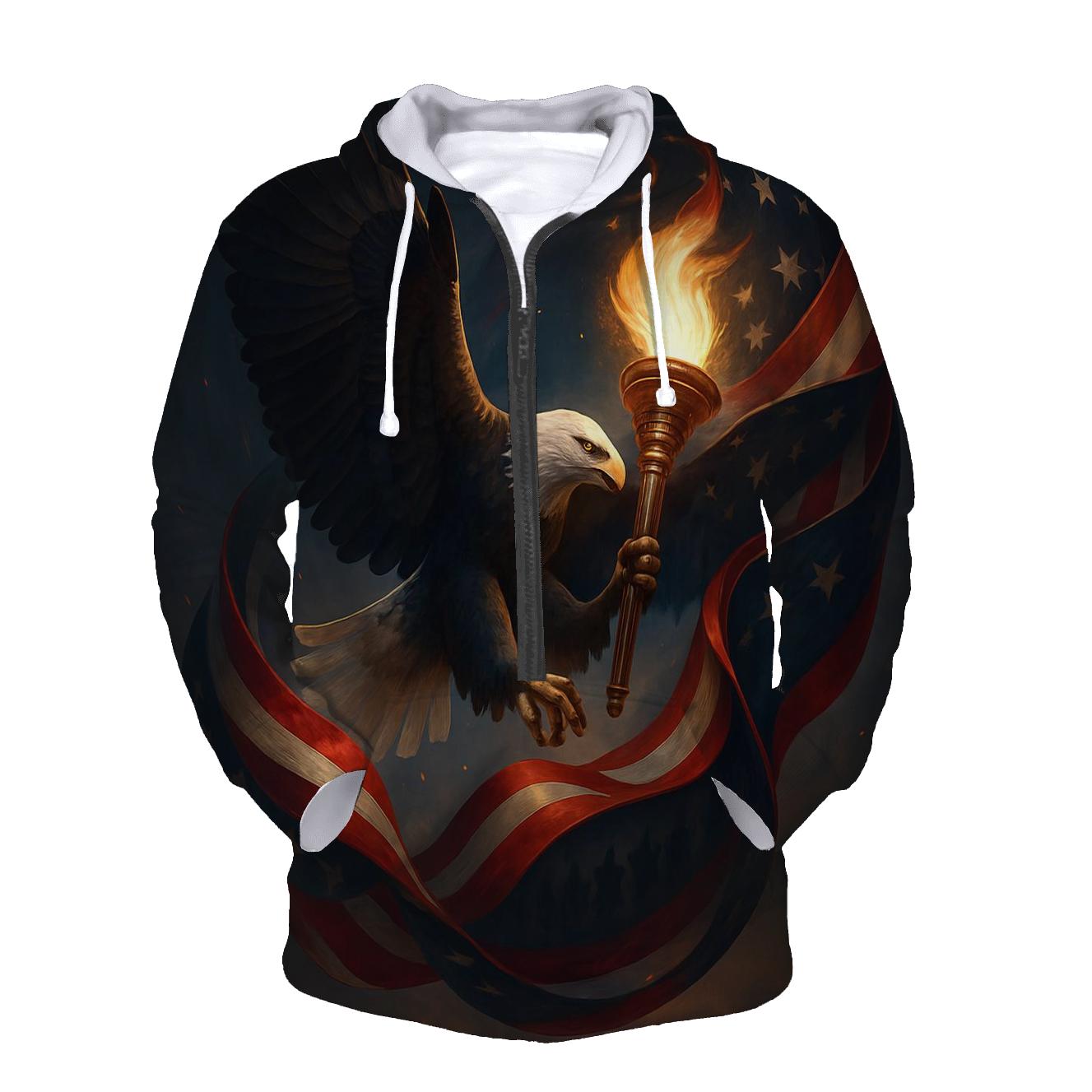 Eagle Guarding The Torch Of Freedom pullover hoodies