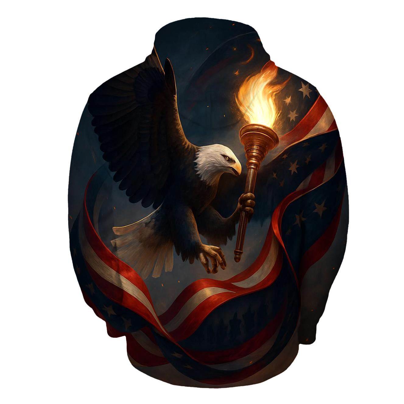 Eagle Guarding The Torch Of Freedom pullover hoodies