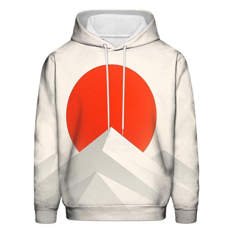 Japan Minimal Geometric Rising Horizon designer hoodies