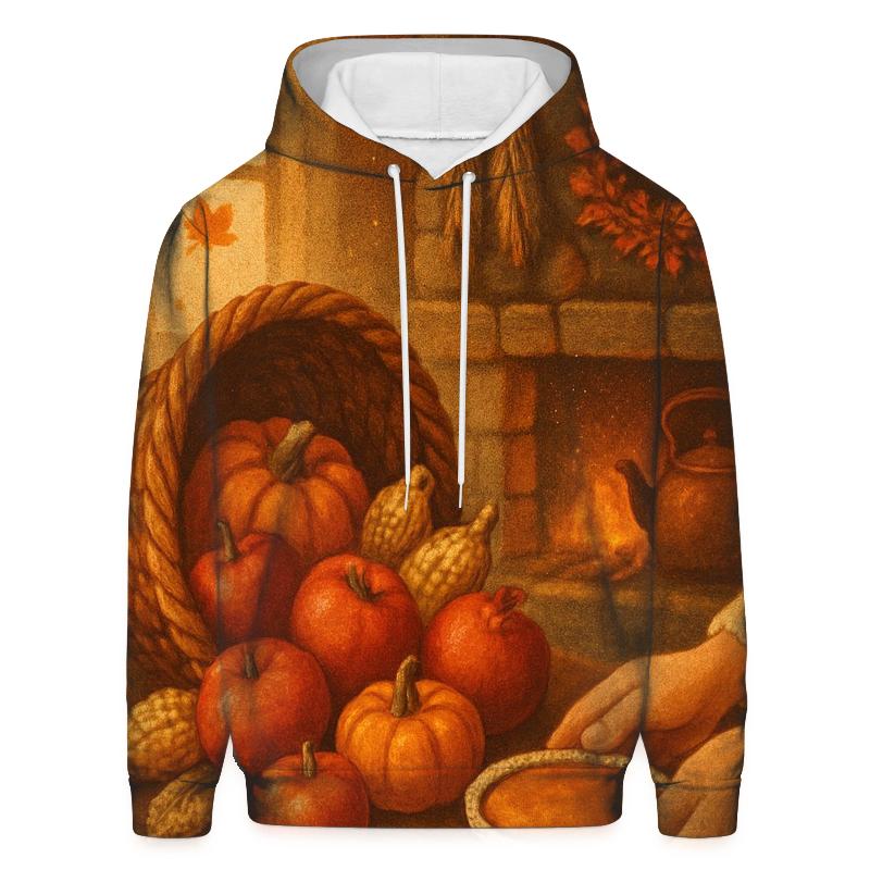 Candlelit Cornucopia Hearth pullover hoodies