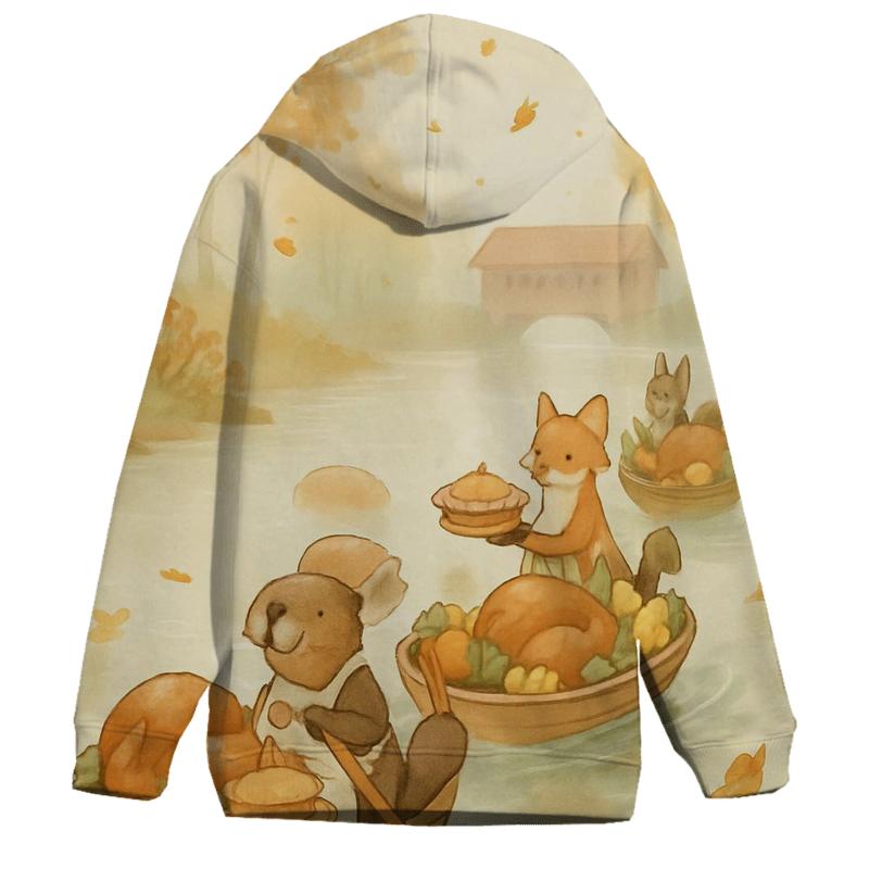 Autumn River Feast Parade embroidered hoodies